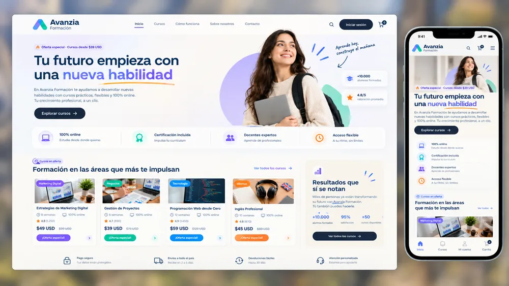Ejemplo de página web: Página de captación