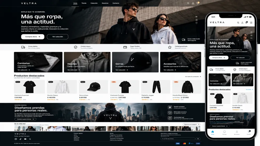 Ejemplo de página web: Tienda